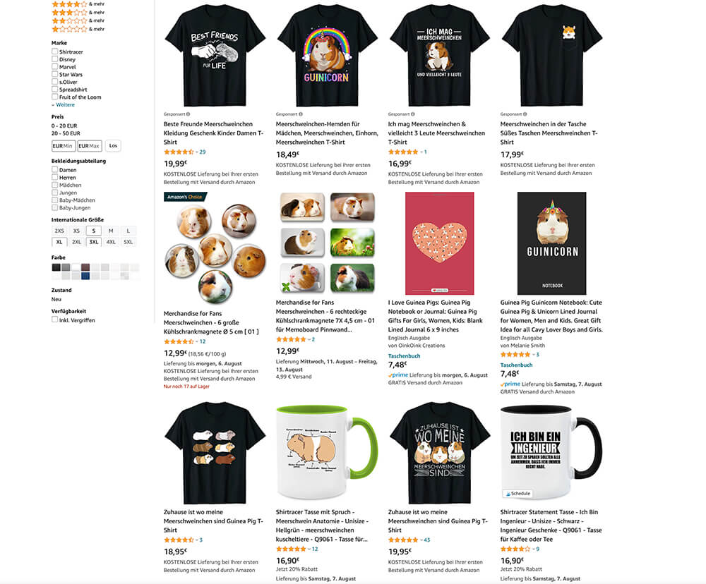 eigene Designprodukte Marktanalyse Amazon