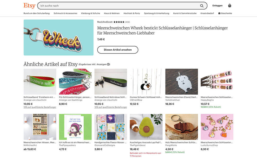 eigene Designprodukte Marktanalyse Etsy
