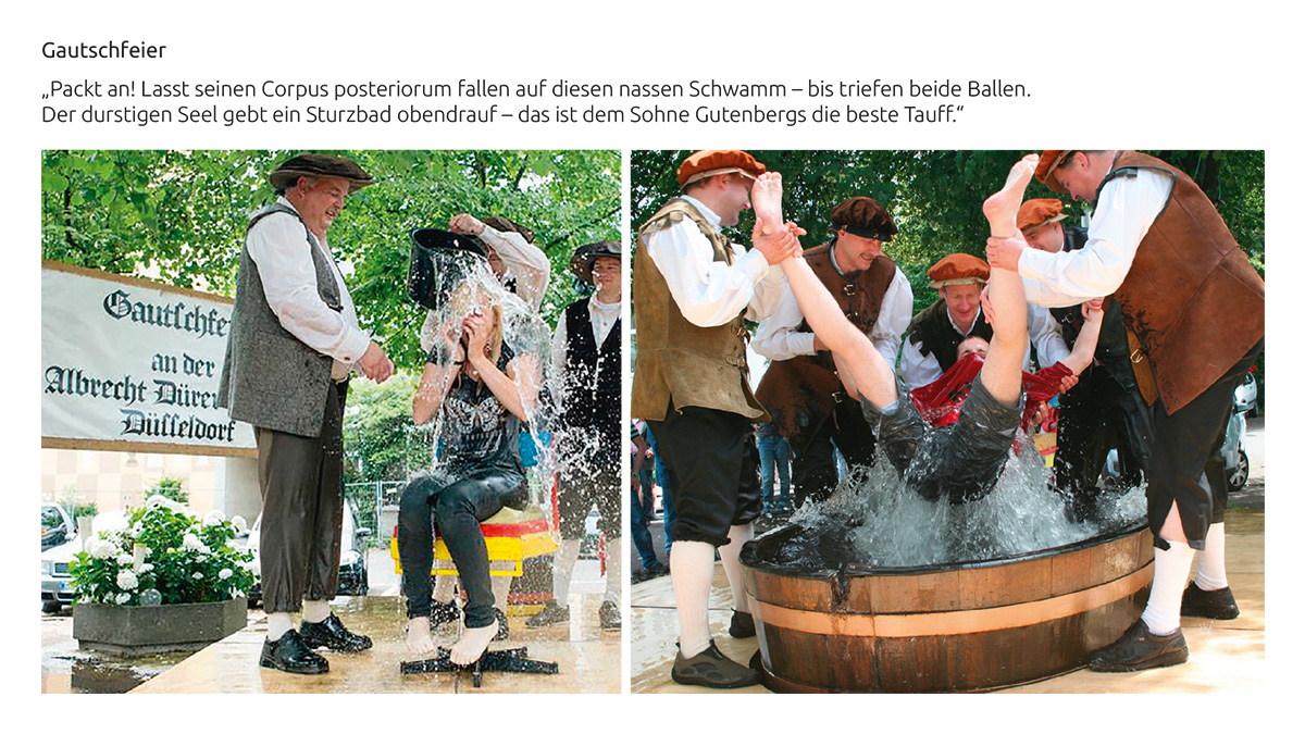 Christina Dehn wird aus einem Fass mit Wasser übergossen.